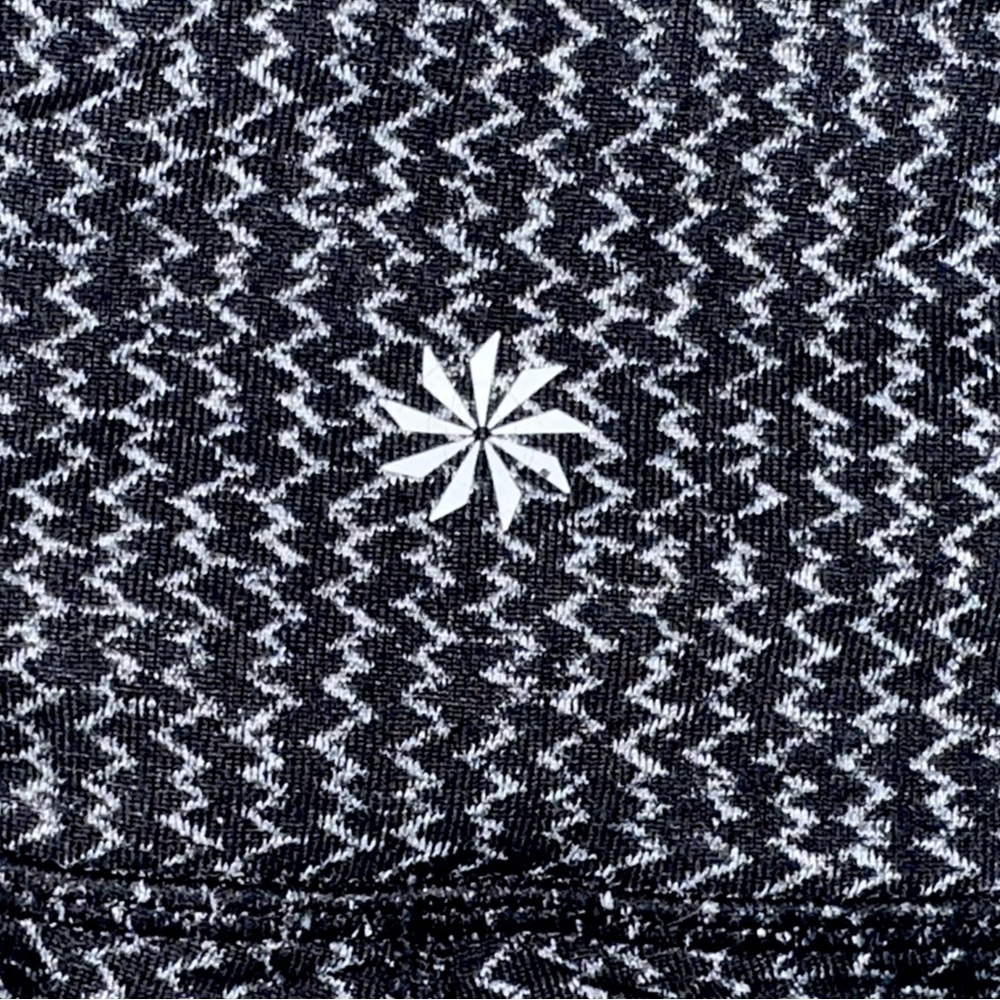 Athleta Yoga Pants / Work Out Pants Size Small Black W Gray Zigzag Hidden Pocket - Picture 5 of 11